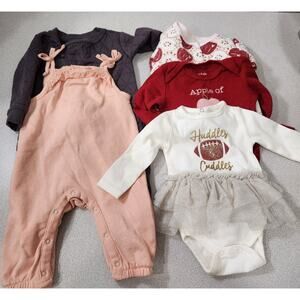 Mixed Brand Name Baby Girl Clothing 3-6M 5 Pieces Quilted Rompers